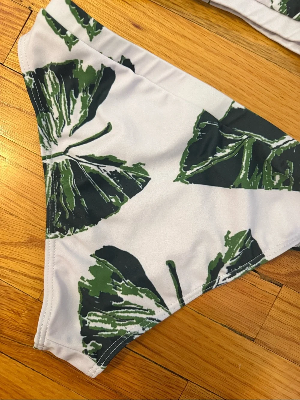 Green Tropical Leaf Two-Piece Bikini Set